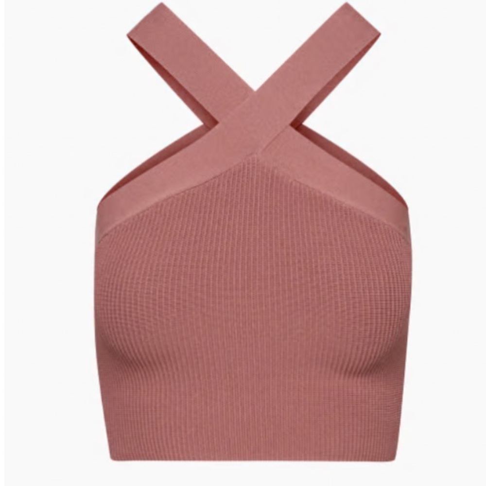 Babaton
Sculpt Knit Criss Cross Cropped Tank Size XL Color Red Willow